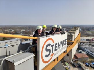 Gansoben auf dem Baukran.